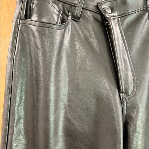Abercrombie & Fitch 90’s Ultra High Rise Straight Leg Vegan Chic Leather Pants - Picture 8 of 15